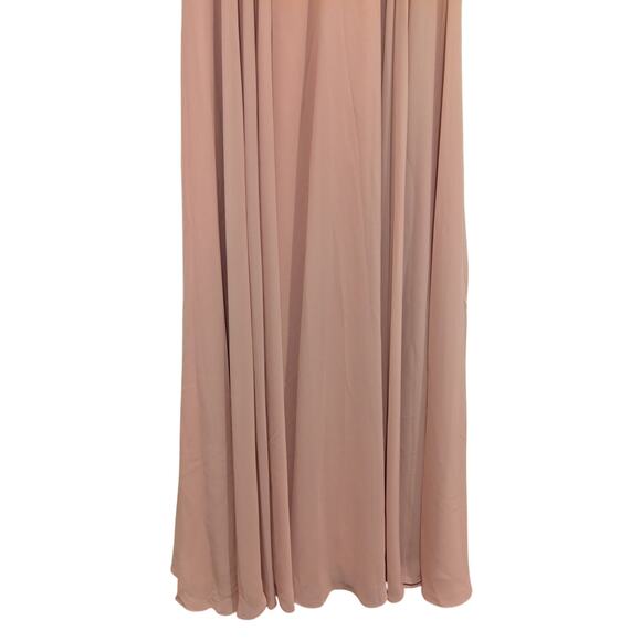 VIP Bridal Bridesmaid Blush Pink Long Formal Gown Spaghetti Strap A-Line 10 - Picture 4 of 11